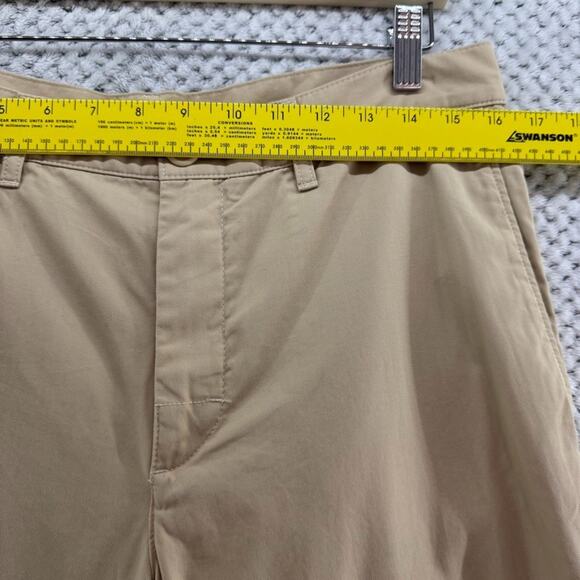 Cos Pants Women 34R Khaki Taper Straight High Rise Side Pocket Flat Front Career - Picture 9 of 16
